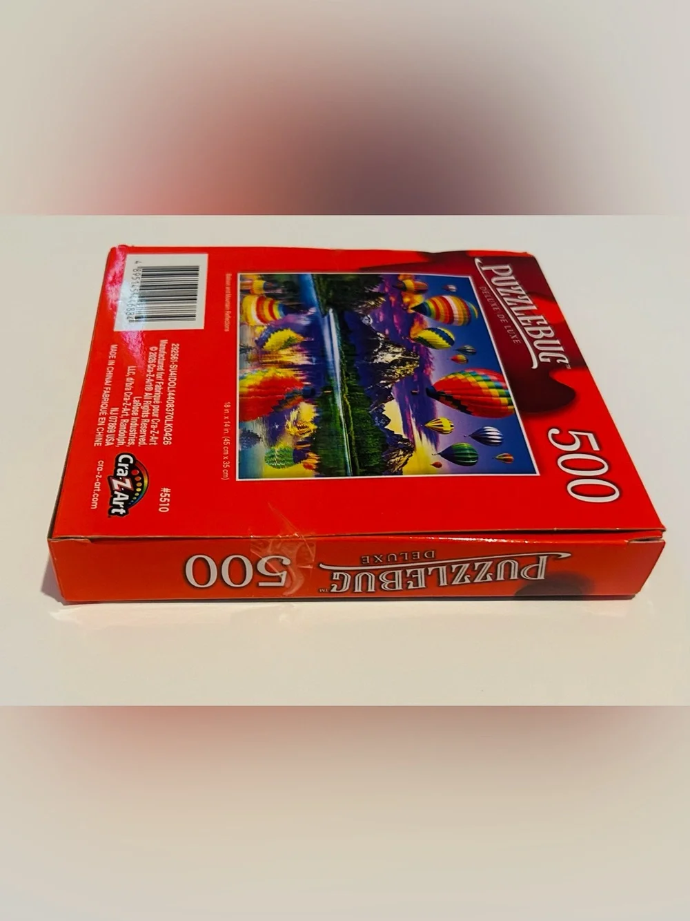 New “Balloon and Mountain Reflections” 500 Pieces 18” x 14” Puzzlebug DeLuxe